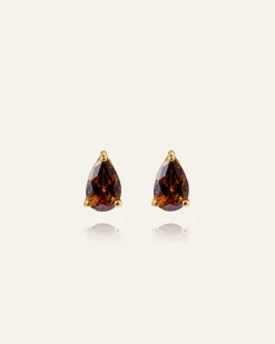 Mockberg Belle Studs Örhängen Medium Guld – Coffee