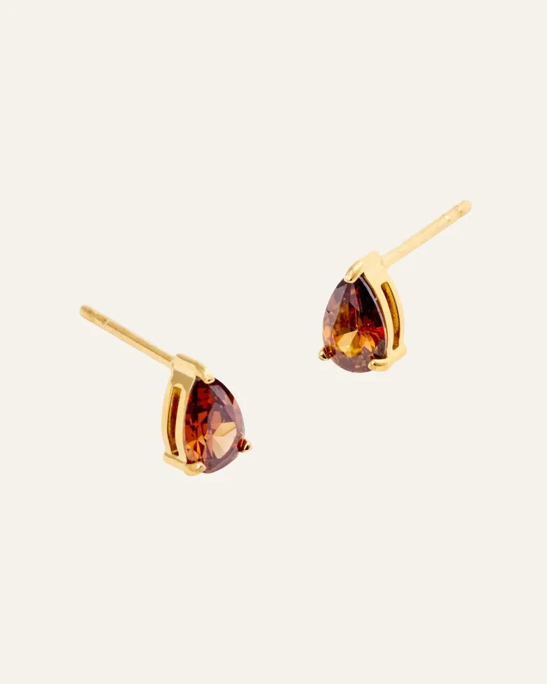 Mockberg Belle Studs Örhängen Small Guld – Coffee