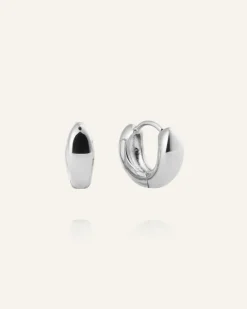 Mockberg Bulky Small Huggies Örhängen Silver
