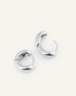 Mockberg Bulky Small Huggies Örhängen Silver