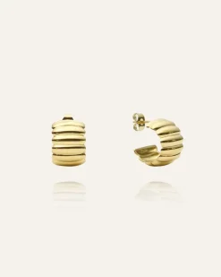 Mockberg Chic Ribbed Örhängen Guld