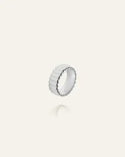 Mockberg Chic Ribbed Ring Silver