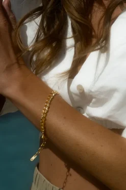 Mockberg Curb Chain Armband Guld
