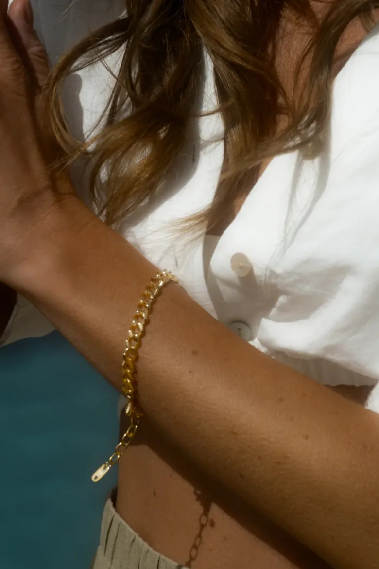 Mockberg Curb Chain Armband Guld