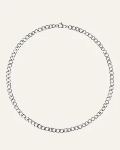 Mockberg Curb Kedje Halsband Silver