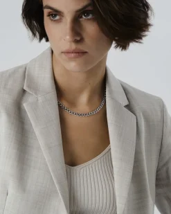 Mockberg Curb Kedje Halsband Silver