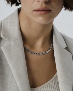 Mockberg Curb Kedje Halsband Silver