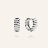 Mockberg Curved Ribbed Örhängen Silver