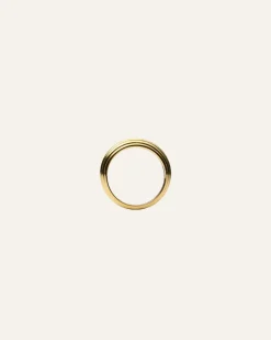 Mockberg Edge Ribbed Ring Guld