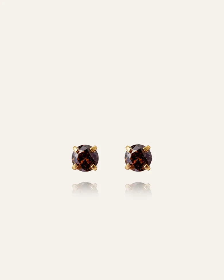 Mockberg Jolie Studs Örhängen Medium Guld – Coffee