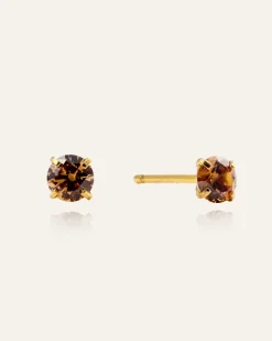 Mockberg Jolie Studs Örhängen Medium Guld – Coffee
