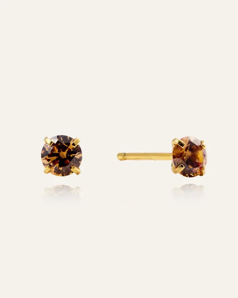 Mockberg Jolie Studs Örhängen Medium Guld – Coffee