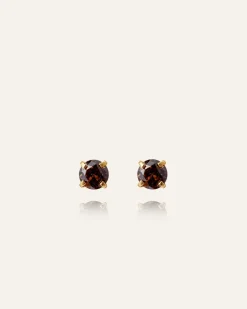 Mockberg Jolie Studs Örhängen Small Guld – Coffee