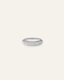 Mockberg Pavé Precious Silver Ring