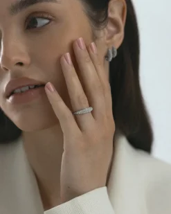 Mockberg Pavé Precious Silver Ring