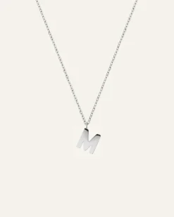 Mockberg Petite Plain Bokstav Halsband Stål