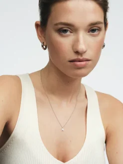 Mockberg Petite Plain Bokstav Halsband Stål