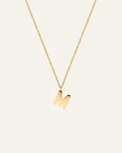 Mockberg Petite Plain Bokstav Halsband Guld