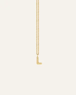 Mockberg Petite Stone Bokstav Halsband Guld