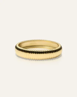 Mockberg Retro Ribbed Bangle Guld