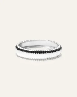 Mockberg Retro Ribbed Bangle Silver