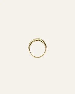 Mockberg Retro Ribbed Ring Guld