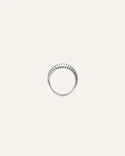 Mockberg Retro Ribbed Ring Silver