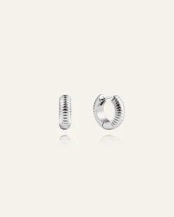 Mockberg Ribbed Örhängen Small Silver