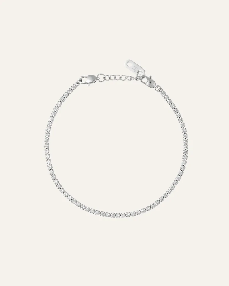 Mockberg Shiny Tennis Armband Silver