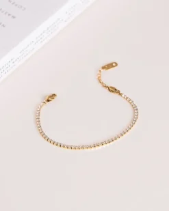 Mockberg Shiny Tennis Armband Guld