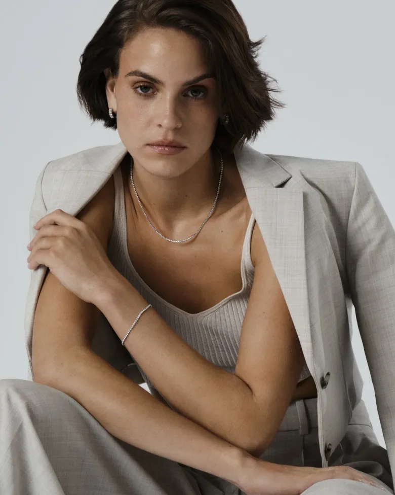 Mockberg Shiny Tennis Halsband Silver