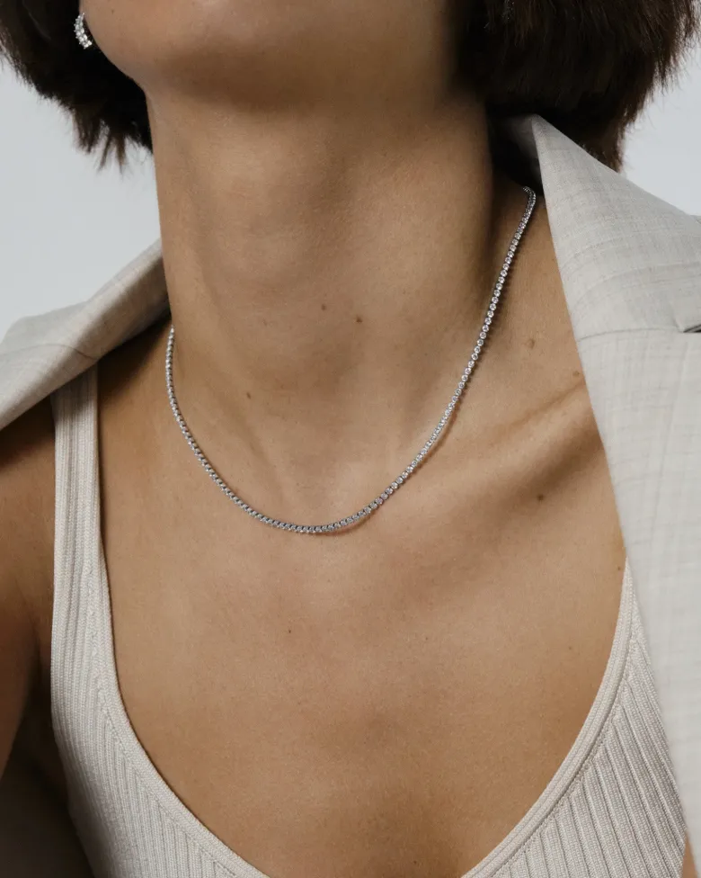 Mockberg Shiny Tennis Halsband Silver