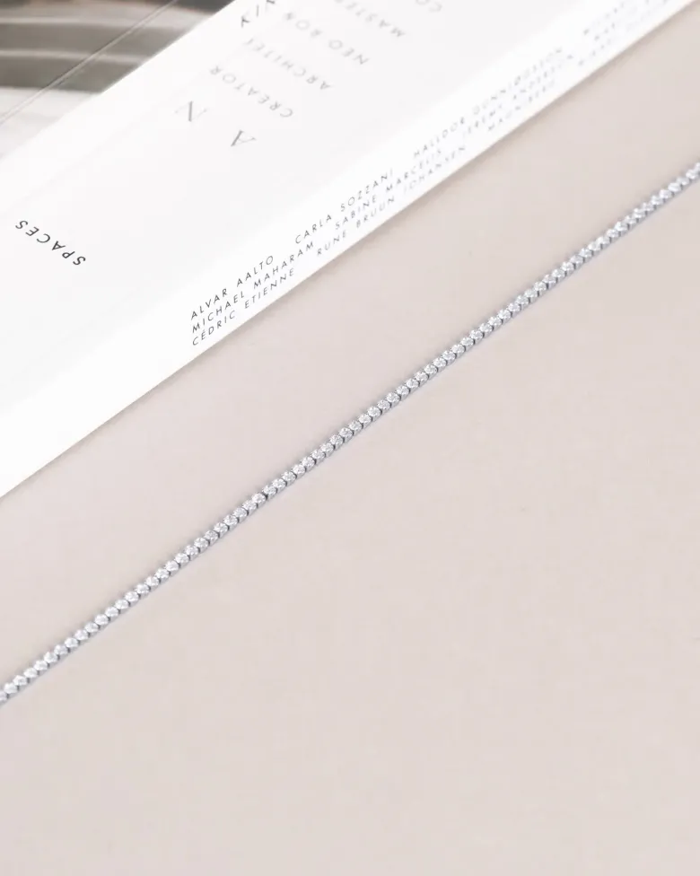 Mockberg Shiny Tennis Halsband Silver