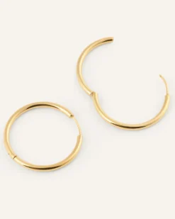 Mockberg Slim Large Hoops Örhängen Guld