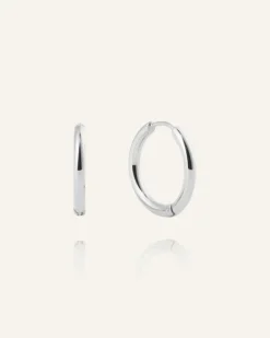 Mockberg Slim Medium Hoops Örhängen Silver
