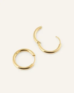 Mockberg Slim Medium Hoops Örhängen Guld