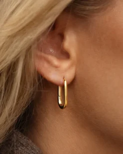 Mockberg Slim Medium U-Hoops Örhängen Guld (Copy)