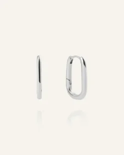 Mockberg Slim Medium U-Hoops Örhängen Silver