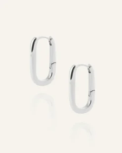 Mockberg Slim Medium U-Hoops Örhängen Silver