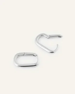 Mockberg Slim Medium U-Hoops Örhängen Silver