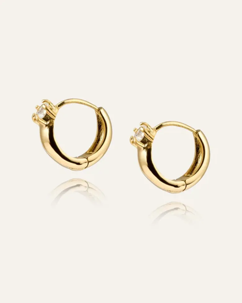 Mockberg Soleil Hoops Örhängen Guld