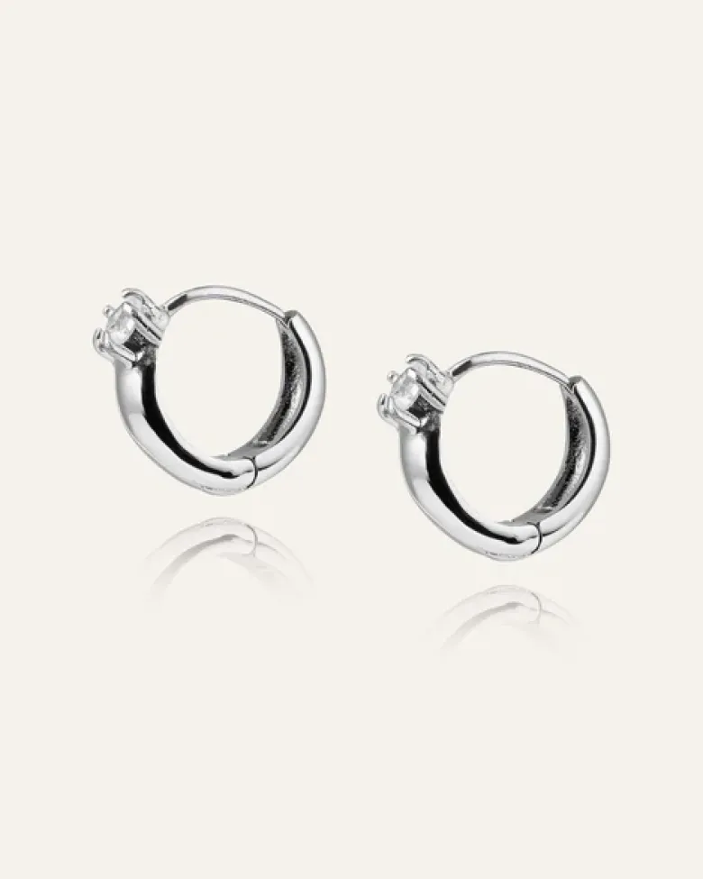 Mockberg Soleil Hoops Örhängen Silver