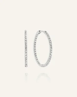 Mockberg Sparkle Extra Large Hoops Örhängen Silver