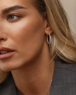 Mockberg Sparkle Extra Large Hoops Örhängen Silver