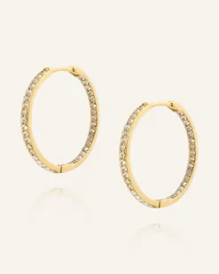 Mockberg Sparkle Extra Large Hoops Örhängen Guld
