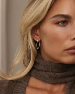 Mockberg Sparkle Extra Large Hoops Örhängen Guld