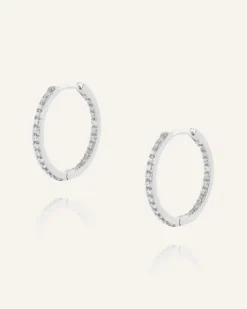 Mockberg Sparkle Large Hoops Örhängen Silver