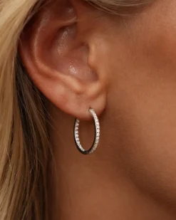 Mockberg Sparkle Large Hoops Örhängen Silver