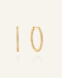 Mockberg Sparkle Large Hoops Örhängen Guld