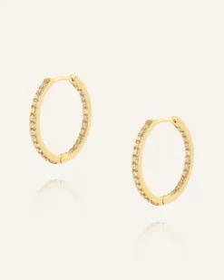 Mockberg Sparkle Large Hoops Örhängen Guld